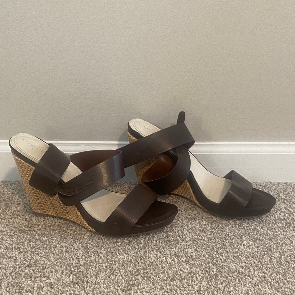 Studio Paolo Dark Brown Wedge Sandals